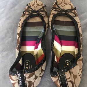 Vintage Coach Flats brown coach logo 7